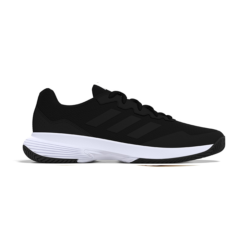  adidas Men's Gamecourt 2 Tennis Shoe, White/Black/White, 4